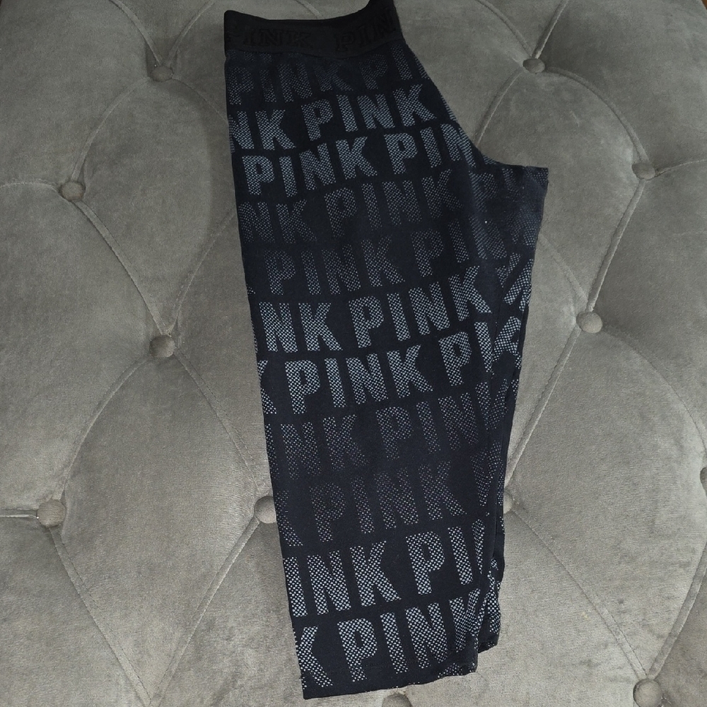 PINK Victoria's Secret Black and Gray Leggings